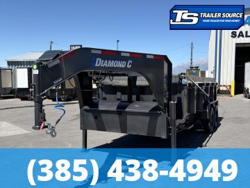 7x16 Diamond C LPT-GN 210 Dump Trailer - 23K GVWR - Hydraulic Jack(s)