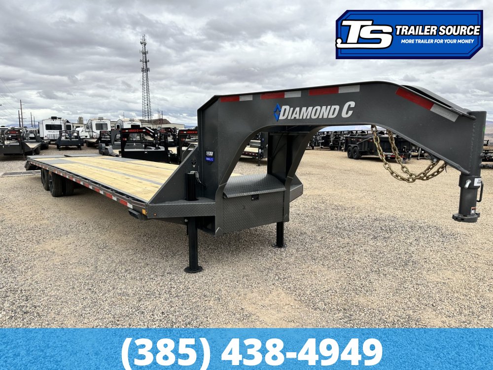 8.5x38 Diamond C FMAX 212 Gooseneck Equipment Trailer -  25.9K GVWR - Hydraulic Jack(s)