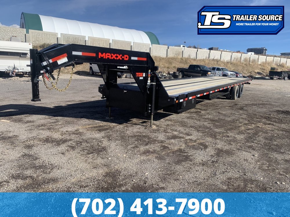 8.5x40 Maxx-D TDX Gooseneck Tilt Trailer -  25.9K GVWR - Dunnage Rack, HDSS (Hutch) Suspension, Hydraulic Disc Brakes, Hydraulic Jack(s)