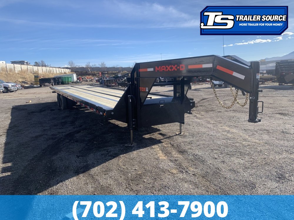 8.5x40 Maxx-D TDX Gooseneck Tilt Trailer -  25.9K GVWR - Dunnage Rack, HDSS (Hutch) Suspension, Hydraulic Disc Brakes, Hydraulic Jack(s)