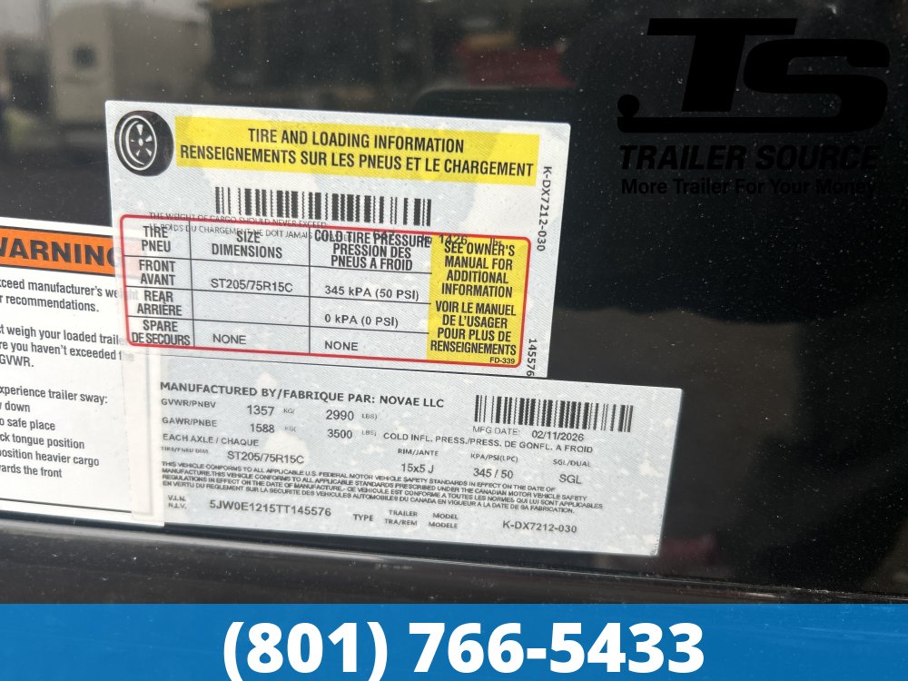 6x12 Look ST DLX Enclosed Cargo Trailer - 6'6" Interior - 3.5K GVWR - .080 PolyCor, Alloy Wheels, Black Out Package