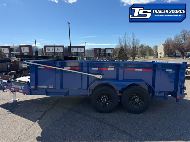 7x14 Diamond C LPT 207 Dump Trailer - 32" Sides - 15.5K GVWR - 14 Ply Tires, Long Arm Tarp