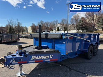 7x14 Diamond C LPT 207 Dump Trailer - 32" Sides - 15.5K GVWR - 14 Ply Tires, Long Arm Tarp