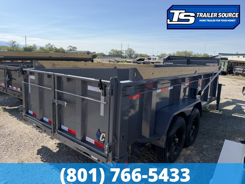 7x16 Diamond C LPT-GN 207 Gooseneck Dump Trailer - 32" Sides - 15.5K GVWR - 14 Ply Tires, Board Brackets