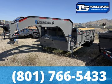 7x16 Diamond C LPT-GN 207 Gooseneck Dump Trailer - 32" Sides - 15.5K GVWR - 14 Ply Tires, Board Brackets
