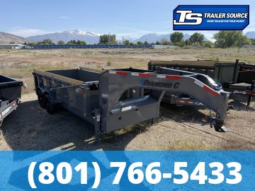 7x16 Diamond C LPT-GN 207 Gooseneck Dump Trailer - 32" Sides - 15.5K GVWR - 14 Ply Tires, Board Brackets