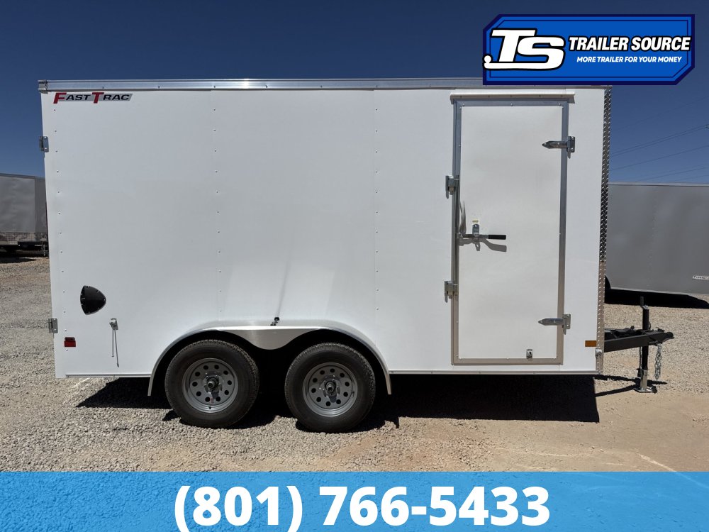 7x14 Wells Cargo FastTrac Enclosed Cargo Trailer - 7'0" Interior - 7K GVWR - .080 PolyCor, Barn Doors