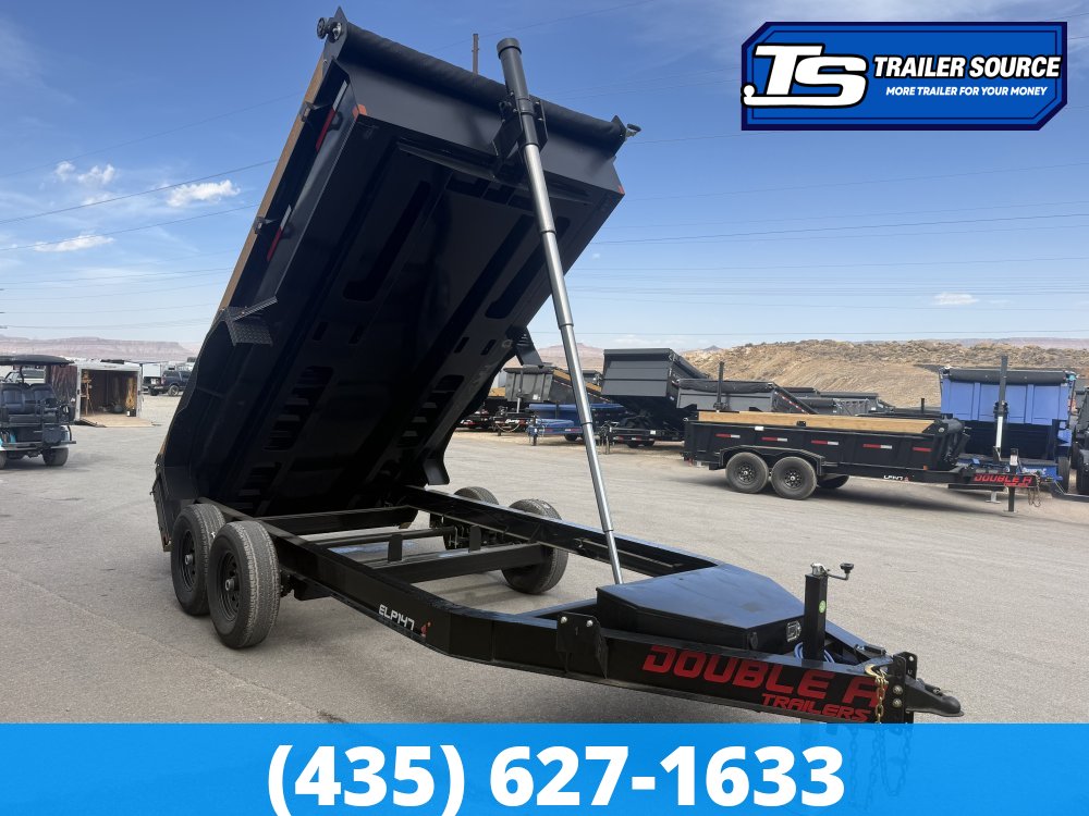Double A Excel Series ELP 7x14 ft Dump Trailer 20" Sides 15.4K GVWR I-Beam Frame, Telescopic, Wireles Remote