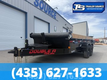 Double A Excel Series ELP 7x14 ft Dump Trailer 20" Sides 15.4K GVWR I-Beam Frame, Telescopic, Wireles Remote