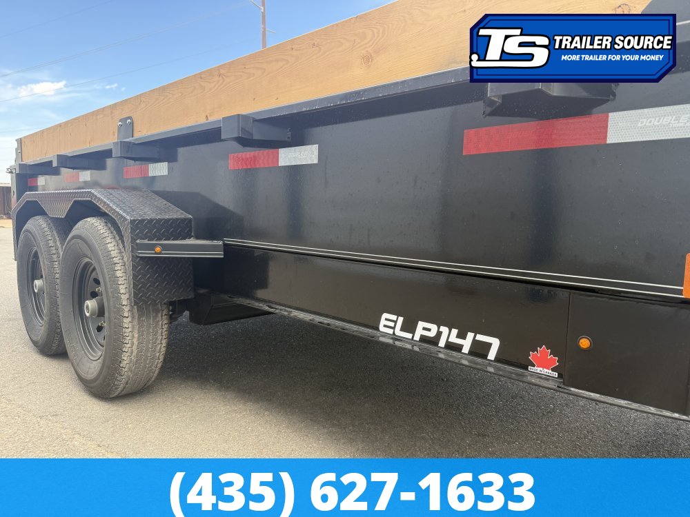 Double A Excel Series ELP 7x14 ft Dump Trailer 20" Sides 15.4K GVWR I-Beam Frame, Telescopic, Wireles Remote