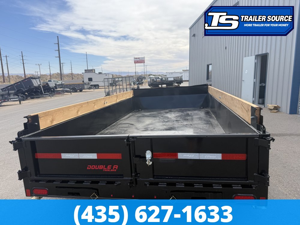 Double A Excel Series ELP 7x14 ft Dump Trailer 20" Sides 15.4K GVWR I-Beam Frame, Telescopic, Wireles Remote