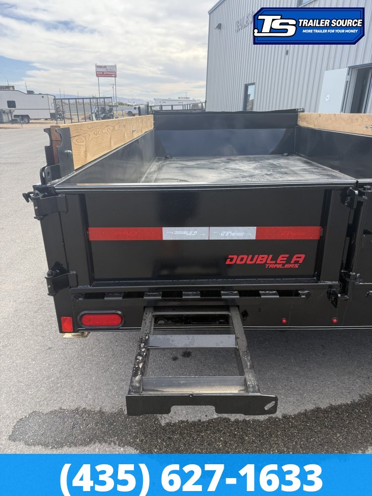 Double A Excel Series ELP 7x14 ft Dump Trailer 20" Sides 15.4K GVWR I-Beam Frame, Telescopic, Wireles Remote