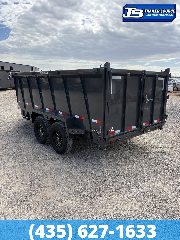 7x16 Lamar DT Dump Trailer - 48" Sides - 14K GVWR - Telescopic