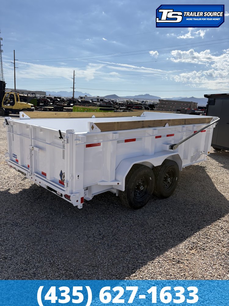 7x14 Diamond C LPT 207 Dump Trailer - 32" Sides - 15.5K GVWR - 14 Ply Tires, Board Brackets, Long Arm Tarp