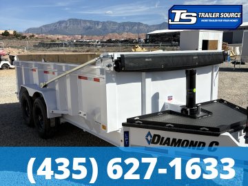 7x14 Diamond C LPT 207 Dump Trailer - 32" Sides - 15.5K GVWR - 14 Ply Tires, Board Brackets, Long Arm Tarp