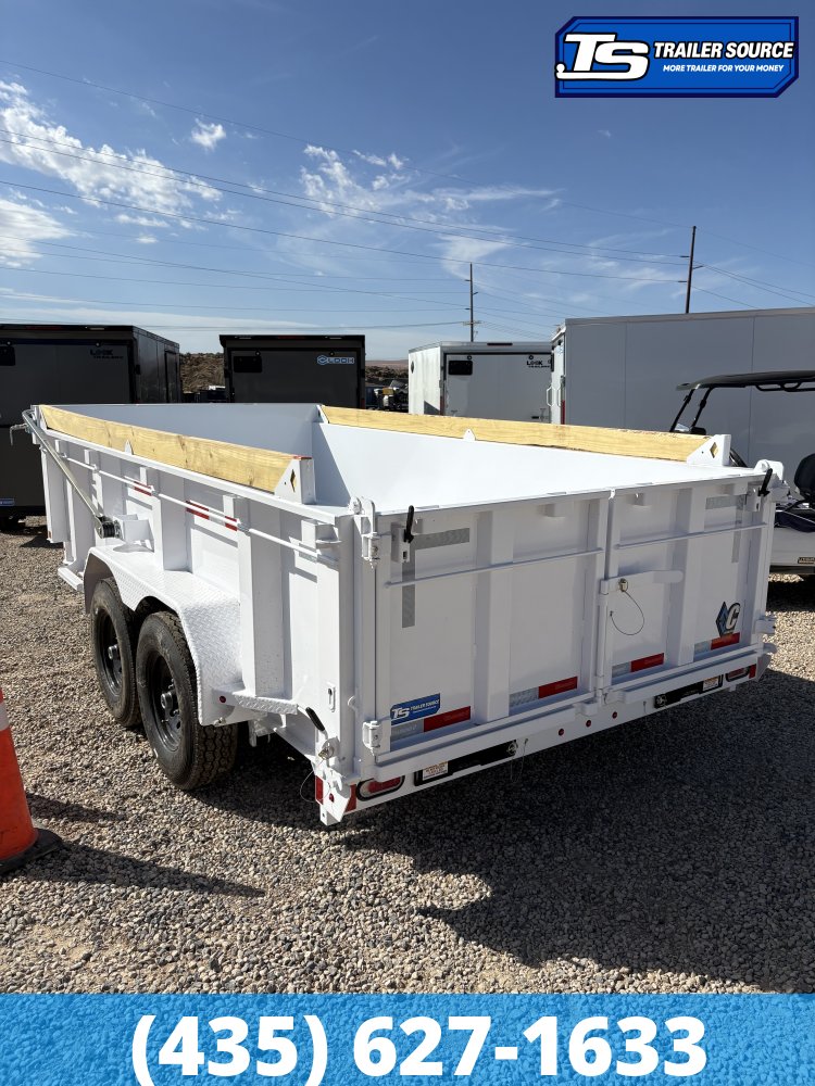 7x14 Diamond C LPT 207 Dump Trailer - 32" Sides - 15.5K GVWR - 14 Ply Tires, Board Brackets, Long Arm Tarp
