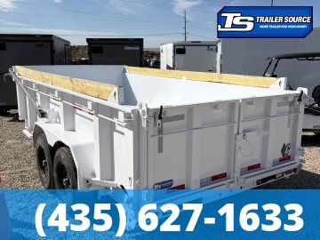 7x14 Diamond C LPT 207 Dump Trailer - 32" Sides - 15.5K GVWR - 14 Ply Tires, Board Brackets, Long Arm Tarp