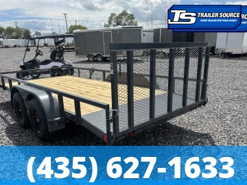 7x16 Lamar UC Tandem Axle Utility Trailer - 7K GVWR - Dovetail, Ramp Gate, Tube Top Rail