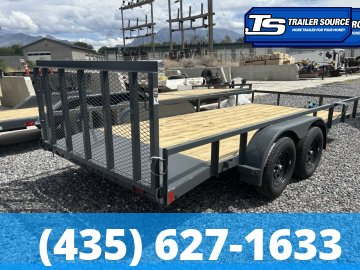 7x16 Lamar UC Tandem Axle Utility Trailer - 7K GVWR - Dovetail, Ramp Gate, Tube Top Rail