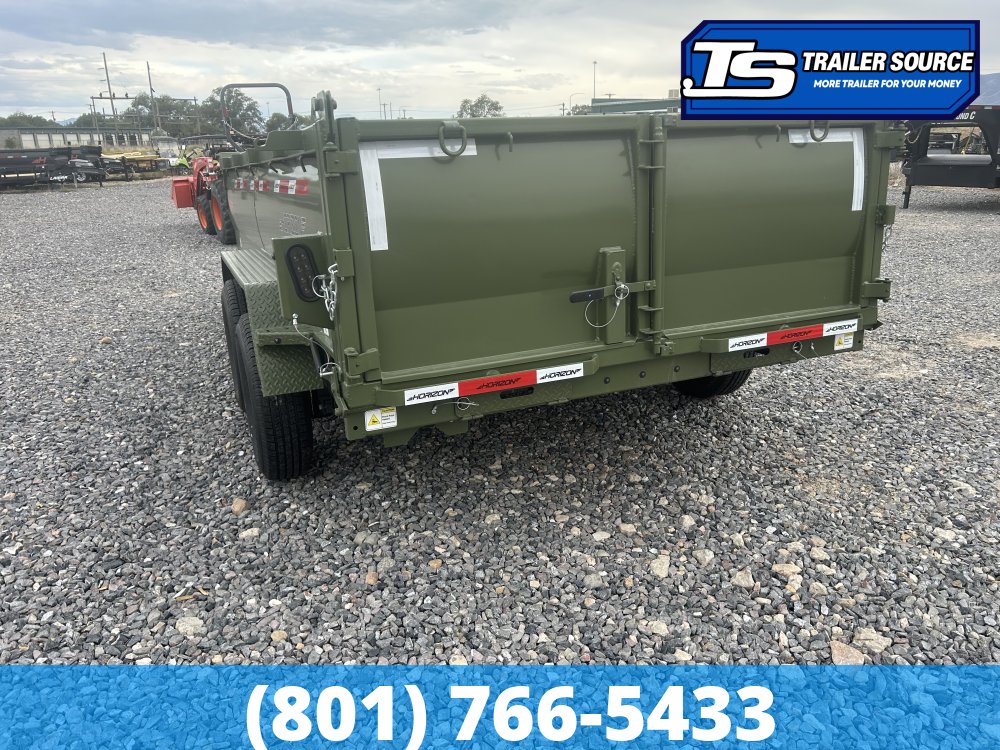 7x14 Horizon LZ7 Dump Trailer - 14K GVWR - .080 PolyCor, 2 Tone Color, Telescopic