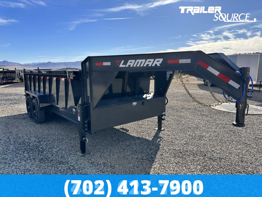 7x14 Lamar DT Telescopic 36" Sides 14K Dump Trailer