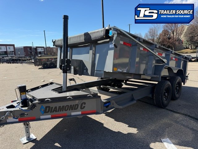 7x14 Diamond C LPT 207 Dump Trailer - 32" Sides - 15.5K GVWR - 14 Ply Tires, Long Arm Tarp