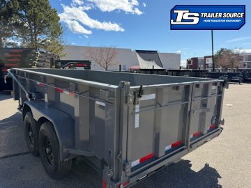 7x14 Diamond C LPT 207 Dump Trailer - 32" Sides - 15.5K GVWR - 14 Ply Tires, Long Arm Tarp