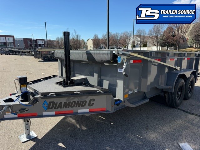 7x14 Diamond C LPT 207 Dump Trailer - 32" Sides - 15.5K GVWR - 14 Ply Tires, Long Arm Tarp