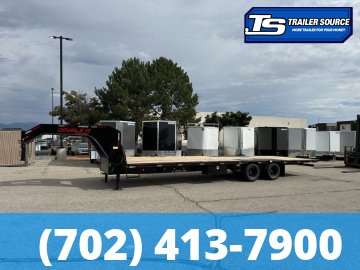 8.5x32 Double A Pro Series GHB Hydraulic Dovetail Gooseneck Equipment Trailer - 25.9K GVWR - 12k Axles, Engineered Beam, Engineered Neck, Pierced Frame