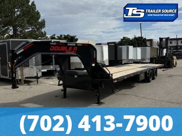 8.5x32 Double A Pro Series GHB Hydraulic Dovetail Gooseneck Equipment Trailer - 25.9K GVWR - 12k Axles, Engineered Beam, Engineered Neck, Pierced Frame