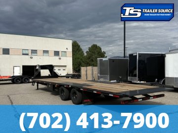 8.5x32 Double A Pro Series GHB Hydraulic Dovetail Gooseneck Equipment Trailer - 25.9K GVWR - 12k Axles, Engineered Beam, Engineered Neck, Pierced Frame