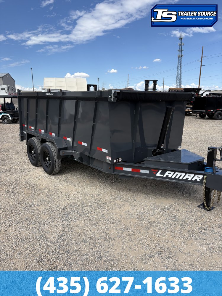 7x14 Lamar DT Dump Trailer - 48" Sides - 14K GVWR - Telescopic