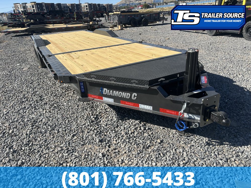 8.5x24 Diamond C HXD 208 Wide Body w/ Drive Over Fenders Tilt Trailer - 18K GVWR - 18 Ply Tires, ABS Brakes, Drive Over Wheel Boxes, Hydraulic Jack(s)