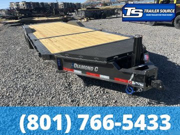 8.5x24 Diamond C HXD 208 Wide Body w/ Drive Over Fenders Tilt Trailer - 18K GVWR - 18 Ply Tires, ABS Brakes, Drive Over Wheel Boxes, Hydraulic Jack(s)