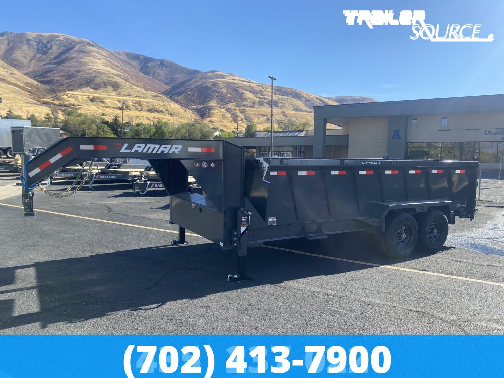 7x16 Lamar DT Telescopic 36" Sides 14K Dump Trailer