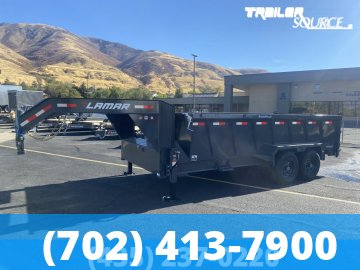 7x16 Lamar DT Telescopic 36" Sides 14K Dump Trailer