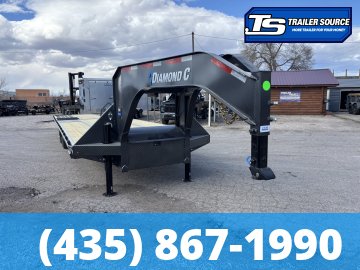 8.5x32 Diamond C FMAX-HDT 212 Gooseneck Hydraulic Dovetail Equipment Trailer - 25.9K GVWR - Hydraulic Jack(s)