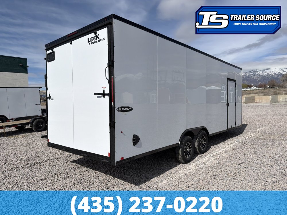 8.5x24 Look Element SE Enclosed Cargo Trailer - 7'6" Interior - 10K GVWR - .080 PolyCor, Alloy Wheels, Black Out Package, Drive Over Wheel Boxes