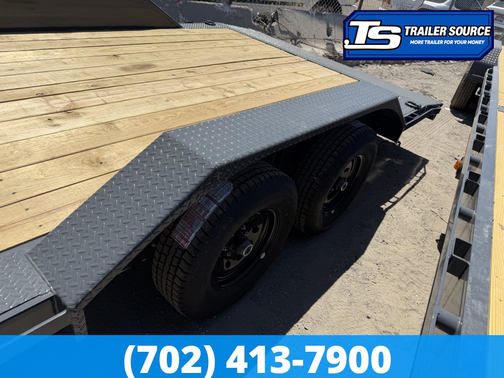 8.5x20 Lamar CC Wide Body w/ Drive Over Fenders Flatbed Car Hauler Trailer - 10K GVWR -