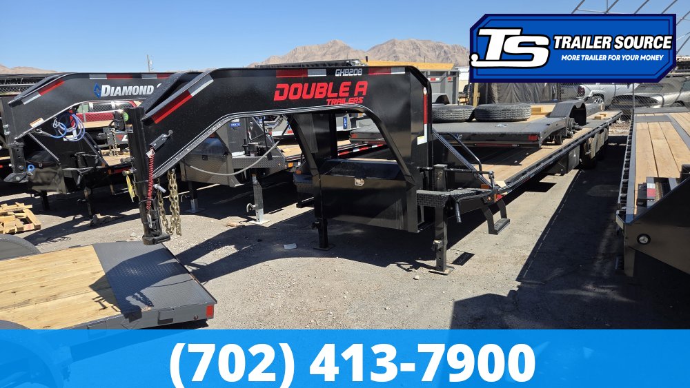 8.5x36 Double A Pro Series GHB Conqur Ramps Gooseneck Equipment Trailer - 25K GVWR - Engineered Beam, Engineered Neck, Pierced Frame