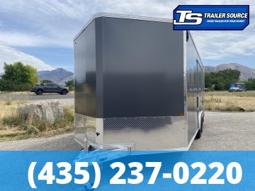 8.5x20 Alcom Aluminum EZ Hauler XLT Auto Trailer - 7'0" Interior - 7K GVWR - .080 PolyCor, Rear Spoiler, Translucent Roof, Ultimate Escape Door