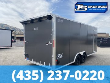 8.5x20 Alcom Aluminum EZ Hauler XLT Auto Trailer - 7'0" Interior - 7K GVWR - .080 PolyCor, Rear Spoiler, Translucent Roof, Ultimate Escape Door
