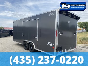 8.5x20 Alcom Aluminum EZ Hauler XLT Auto Trailer - 7'0" Interior - 7K GVWR - .080 PolyCor, Rear Spoiler, Translucent Roof, Ultimate Escape Door