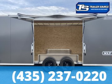 8.5x20 Alcom Aluminum EZ Hauler XLT Auto Trailer - 7'0" Interior - 7K GVWR - .080 PolyCor, Rear Spoiler, Translucent Roof, Ultimate Escape Door