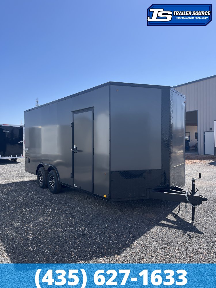 8.5x18 Pace American Outback DLX Enclosed Cargo Trailer - 7'0" Interior - 10K GVWR - .080 PolyCor, Alloy Wheels, Barlock on Door, Black Out Package, D-Rings