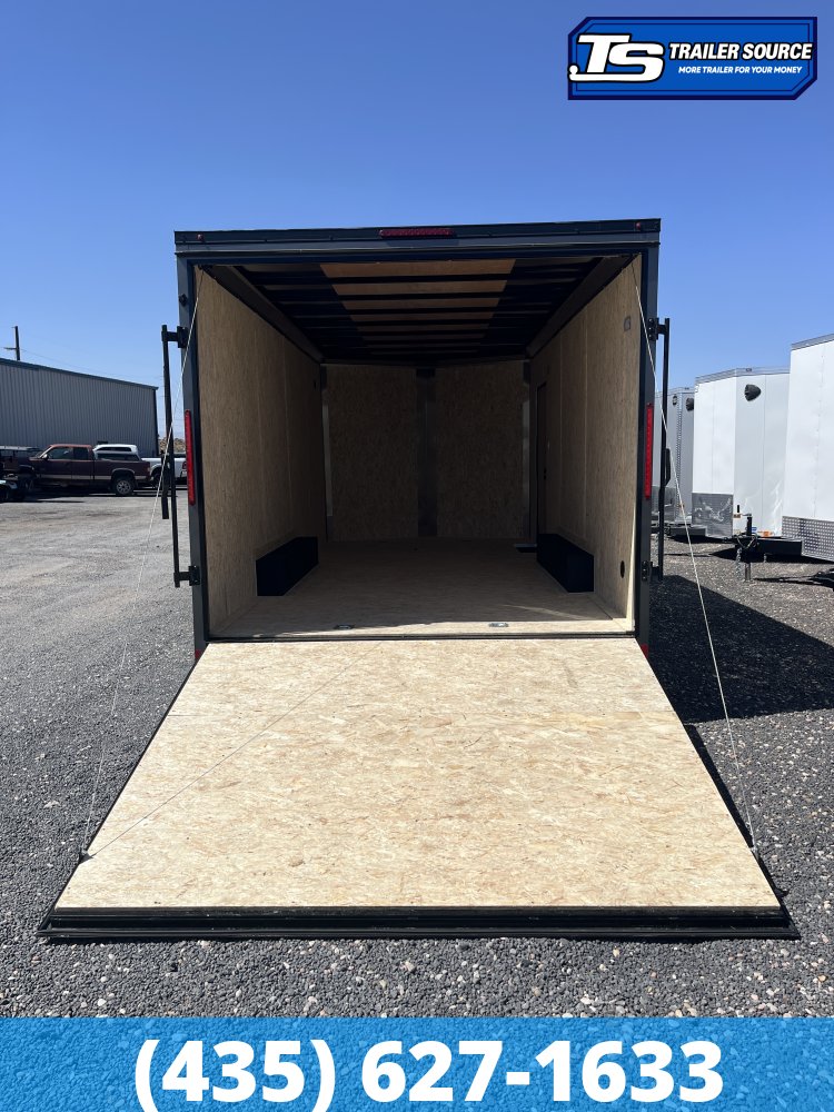 8.5x18 Pace American Outback DLX Enclosed Cargo Trailer - 7'0" Interior - 10K GVWR - .080 PolyCor, Alloy Wheels, Barlock on Door, Black Out Package, D-Rings