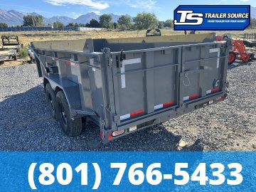 7x14 Diamond C LPT 207 Dump Trailer - 32" Sides - 15.5K GVWR - 14 Ply Tires, 7 Gauge Floor and Walls, Board Brackets, Hydraulic Jack(s), Long Arm Tarp