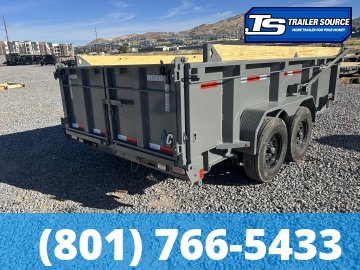 7x14 Diamond C LPT 207 Dump Trailer - 32" Sides - 15.5K GVWR - 14 Ply Tires, 7 Gauge Floor and Walls, Board Brackets, Hydraulic Jack(s), Long Arm Tarp