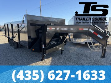 8.5x20 Iron Bull DMG (Frankendump) Gooseneck Tandem Dual Dump Trailer - 48" Sides - 25K GVWR - HDSS Suspension, Telescopic