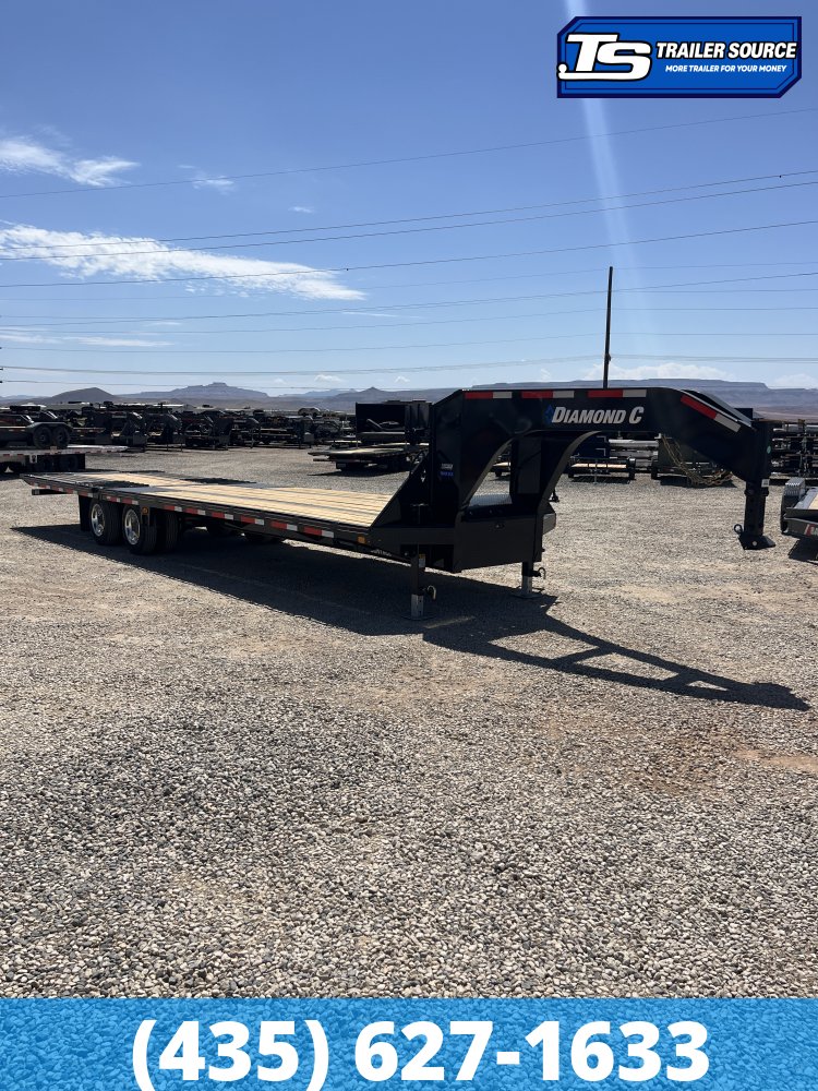 8.5x32 Diamond C FMAX-HDT 212 Gooseneck Hydraulic Dovetail Equipment Trailer - 25.9K GVWR - 18 Ply Tires, 2-Speed Jack, ABS Brakes, Aluminum Outer Wheels